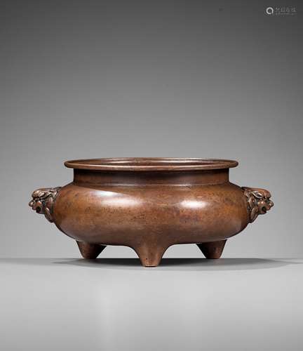 A COPPER ALLOY TRIPOD CENSER, 18TH CENTURY