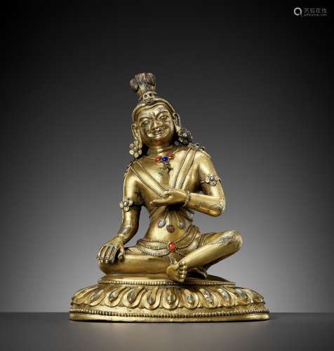 A BRONZE FIGURE OF A MAHASIDDHA