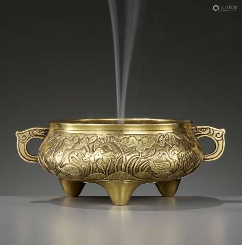 A RARE 'COMPANION OF PINE AND MOON' BRONZE CENSER, SONG YUE ...
