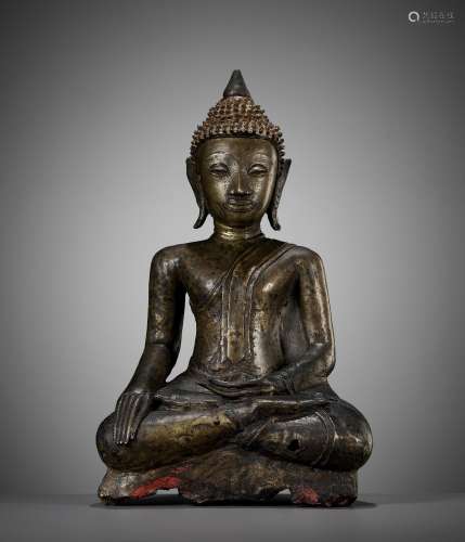 A BRONZE FIGURE OF BUDDHA SHAKYAMUNI, CHIEN SENG STYLE