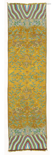 AN IMPERIAL EMBROIDERED SILK HANGING, LATE QING PERIOD