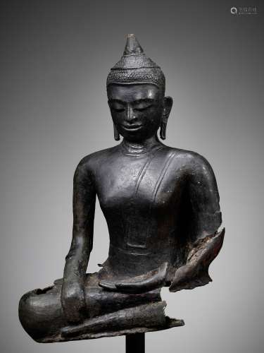 AN EARLY BRONZE FRAGMENT OF BUDDHA, PYU KINGDOM