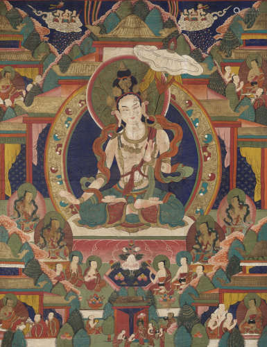 A LARGE THANGKA OF SITATAPATRA, 18TH-19TH CENTURY