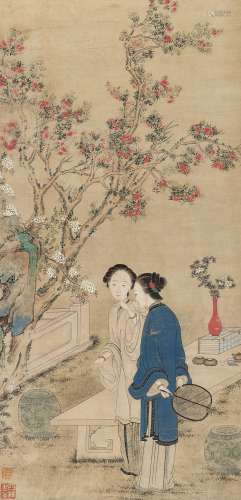 LADIES IN THE PALACE GARDEN', IMPERIAL SCHOOL, QING DYNASTY