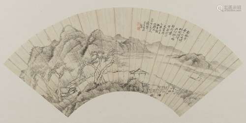 A MOUNTAIN LANDSCAPE WITH RIVER BY JIAO XIYING