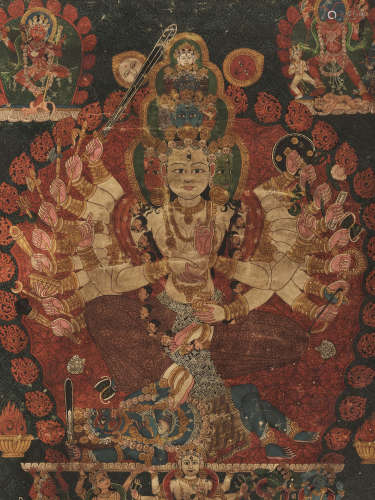 A THANGKA OF SIDDHA LAKSHMI, 17TH-18TH CENTURY