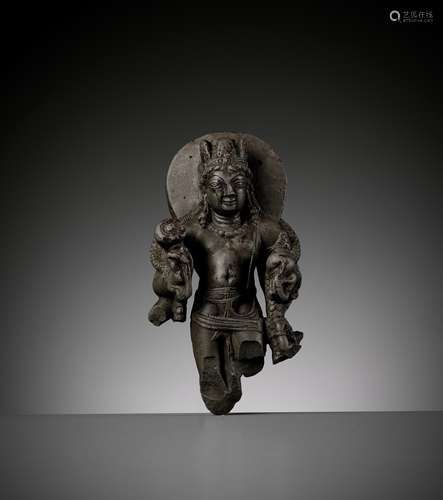 A GRAY SCHIST BUST OF VISHNU, KASHMIR, 8TH-9TH CENTURY