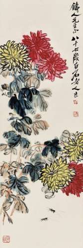 CHRYSANTHEMUM AND CRICKETS' BY QI BAISHI (1864-1957), DATED ...
