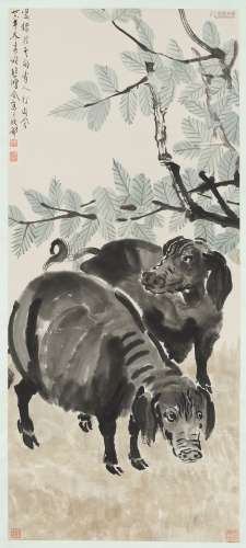 TWO PIGS', BY XU BEIHONG (1895-1953) AND ZHANG SHUQI (1899-1...