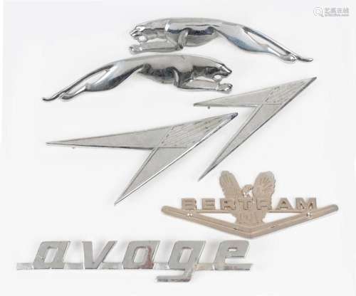 VINTAGE CAR MASCOTS: mostly chromed cast metal with Jaguar  ...