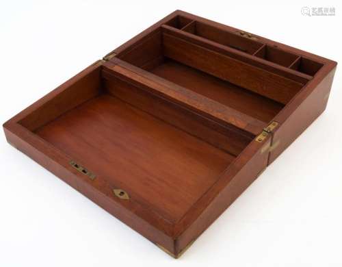 An antique English mahogany writing box (restored), 19th cen...