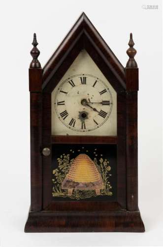 JEROME antique American steeple cased shelf clock in walnut ...