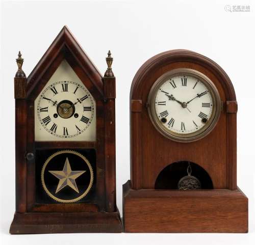 JEROME "Small Gothic" 30 hour alarm steeple clock,...