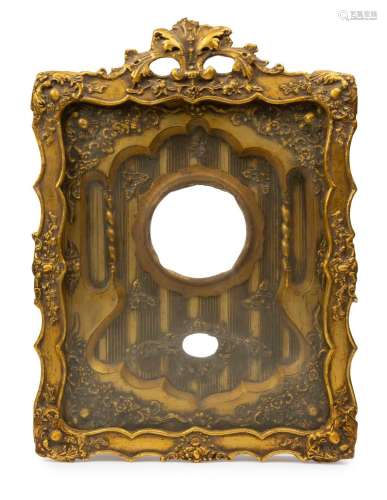An antique ornate gilded picture clock frame, 19th century, ...