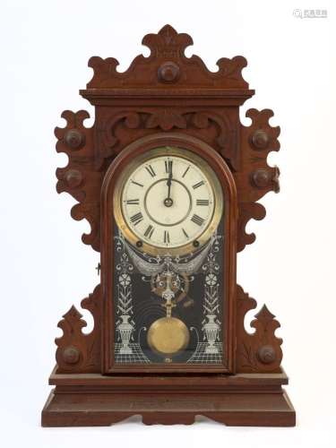 SETH THOMAS American walnut cased mantel clock with 8 day ti...
