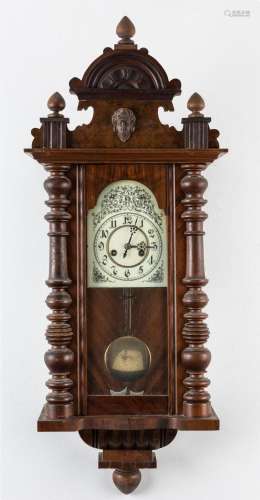 GUSTAV BECKER "SILESIA" antique wall clock in waln...