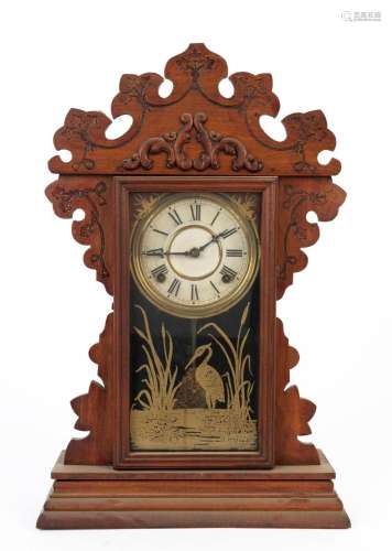 WELCH American mantel clock in timber case with 8 day time a...