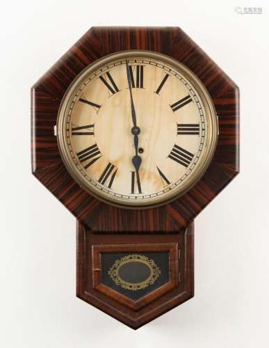 ANASONIA American drop-dial wall clock in a simulated rosewo...