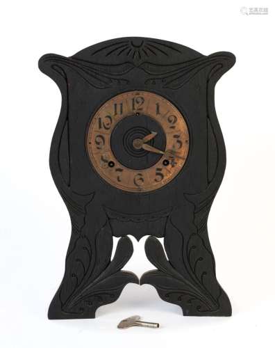 GILBERT American Art Nouveau oak cased mantel clock with 8 d...