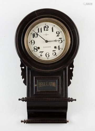 SEIKOSHA REGULATOR antique Japanese wall clock in timber cas...