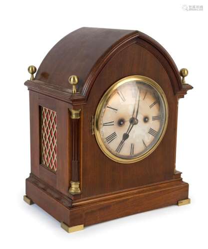 WINTERHALDER & HOFMEIER German bracket clock in mahogany...