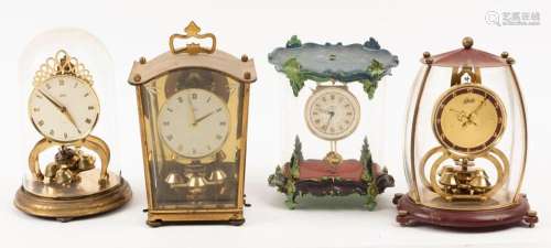 Four assorted clocks including small dome clock and lantern ...