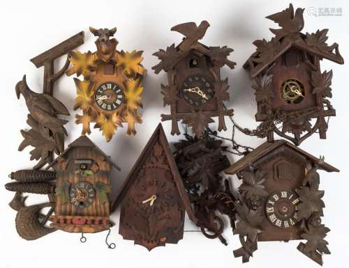 Six assorted Black Forest style wall clocks A/F, 20th centur...