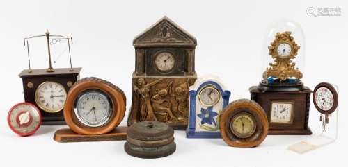 Ten assorted vintage and antique clocks and timers, 19th and...
