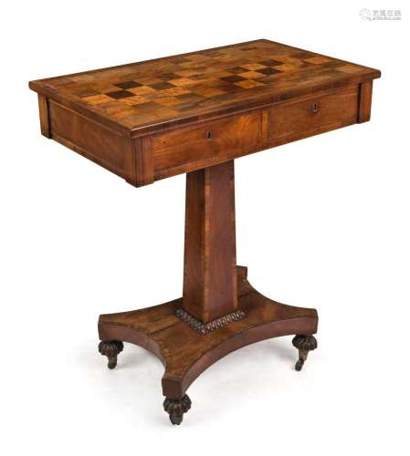 William IV English mahogany and rosewood occasional table wi...