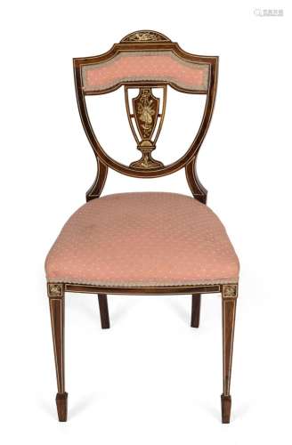 A Sheraton Revival salon chair, rosewood and marquetry, late...