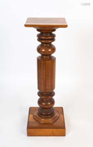 An Australian blackwood fluted pedestal, early 20th century....