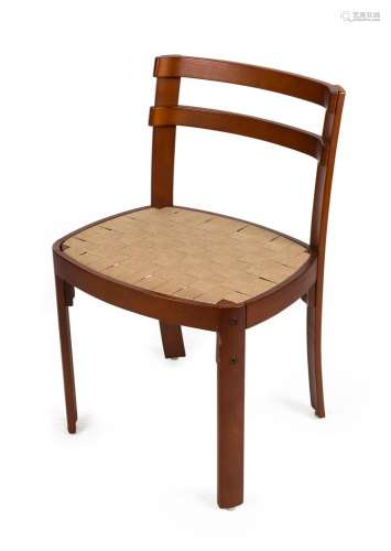 A Danish dining chair with webbed seat, circa 1980s