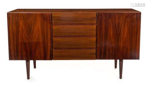 A Danish rosewood sideboard with two doors and four central ...