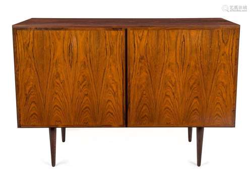 A vintage Danish rosewood two door sideboard, interior fitte...