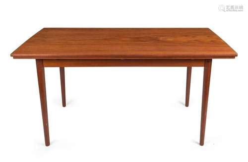 A vintage Danish teak draw-leaf extension dining table, circ...