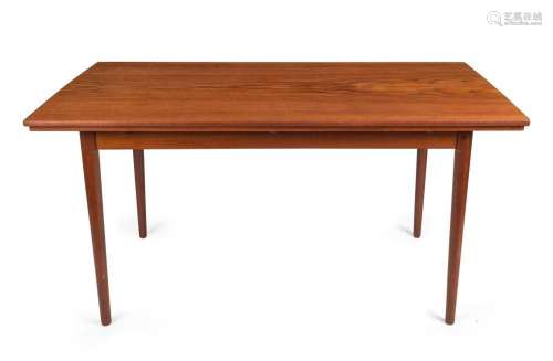 A vintage Danish teak draw-leaf extension dining table, circ...