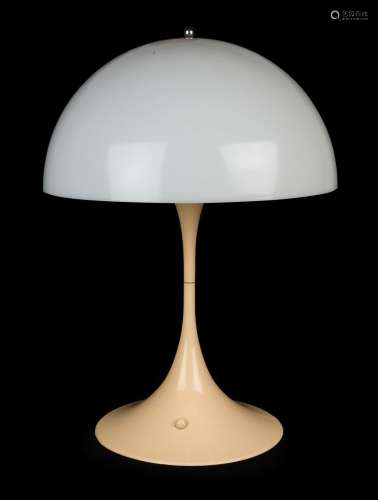 A vintage cream and white mushroom lamp, Note: Plug has been...