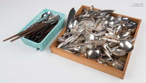 Assorted Danish cutlery, silver plate, rosewood and stainles...