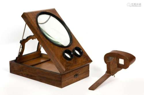 STEREOCARD antique table-top viewer and a hand-held viewer, ...