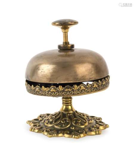An antique brass shop counter bell of impressive proportions...