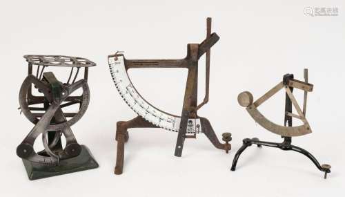 Three assorted antique scales including egg scales and posta...
