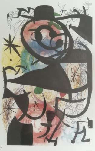 Joan Miro (1893-1983) d'après,<br />
Le Pitre Rose, <br />
L...