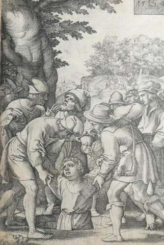 Georg PENCZ (c.1500-1550)<br />
Joseph plongé dans le puits....