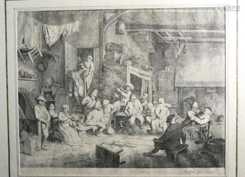 Adriaen VAN OSTADE (1610-1685)<br />
La Danse au cabaret.<br...