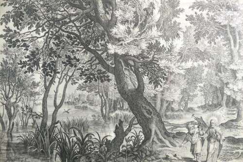 Aegidius SADELER (1570-1629)<br />
Bord de rivière avec scèn...