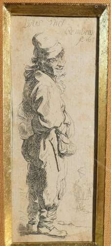 REMBRANDT VAN RIJN (1606-1669) d'après<br />
Figure de paysa...