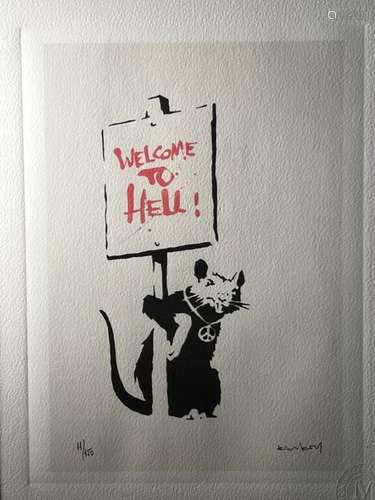 BANKSY, né en 1974 (d'après), Welcome to Hell Epreuve en cou...