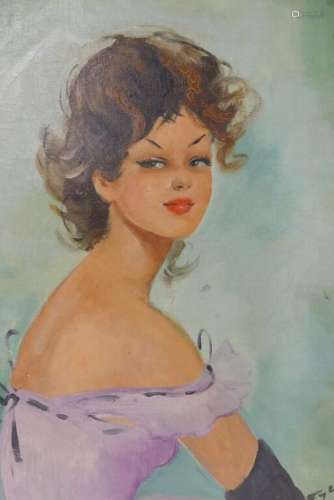 Sylviana. Portrait de jeune femme. Huile sur toile. 46 x 31 ...
