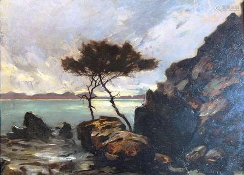 Ecole vers 1900. Paysage. HSP. Porte une signature. 38 x 47 ...