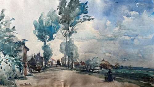 Louis Chervin 1905-1969. Vue de St Omer. Aquarelle. 27 x 47 ...